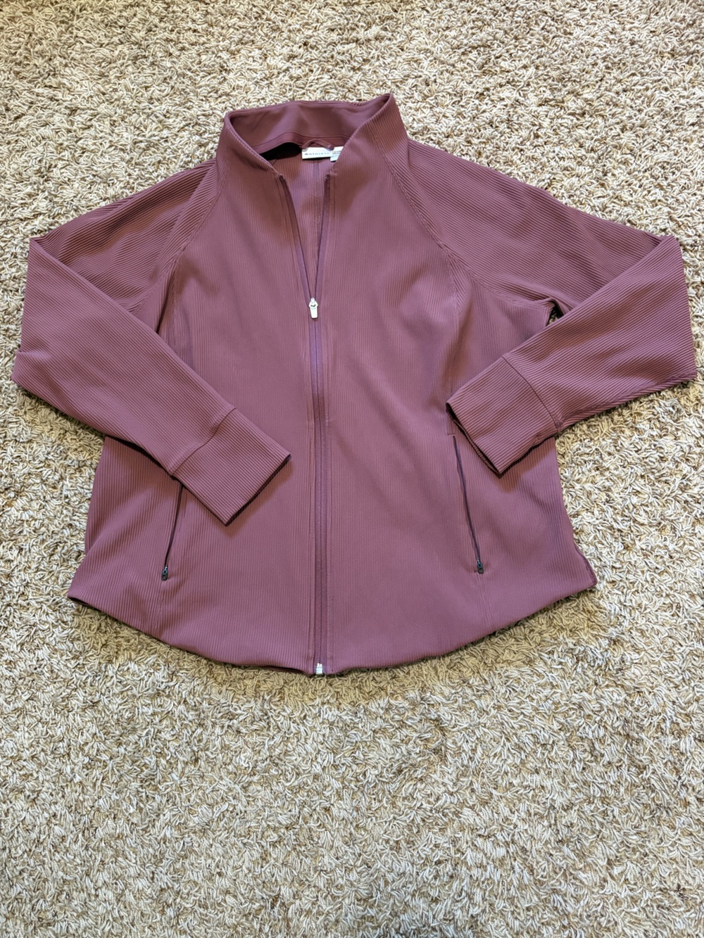 Athleta Salutation Ribbed Jacket in Mauve Womens size 2X